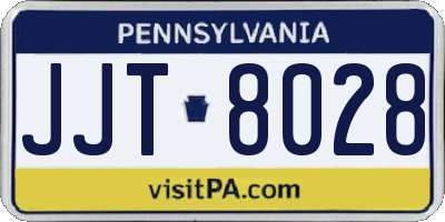 PA license plate JJT8028