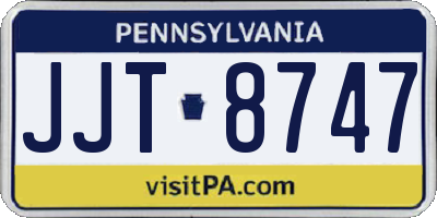 PA license plate JJT8747