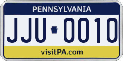 PA license plate JJU0010