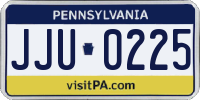 PA license plate JJU0225