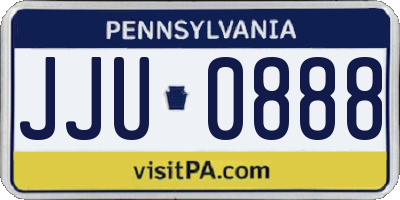 PA license plate JJU0888
