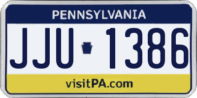 PA license plate JJU1386