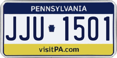 PA license plate JJU1501