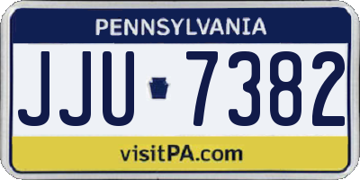 PA license plate JJU7382
