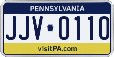 PA license plate JJV0110