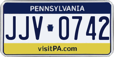 PA license plate JJV0742