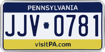 PA license plate JJV0781