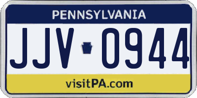 PA license plate JJV0944