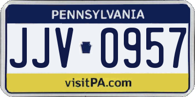 PA license plate JJV0957
