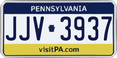 PA license plate JJV3937