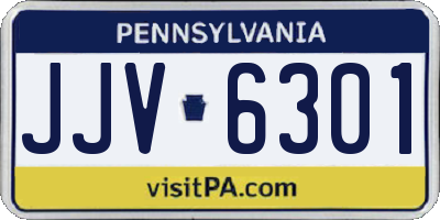 PA license plate JJV6301