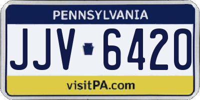 PA license plate JJV6420