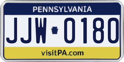 PA license plate JJW0180