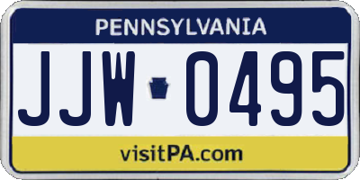 PA license plate JJW0495