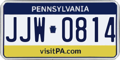 PA license plate JJW0814