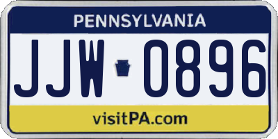 PA license plate JJW0896