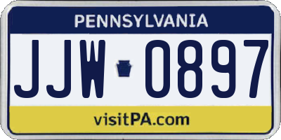 PA license plate JJW0897