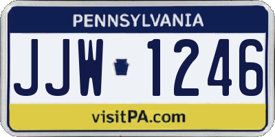 PA license plate JJW1246