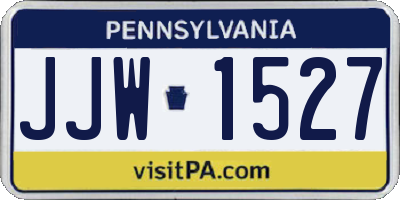 PA license plate JJW1527