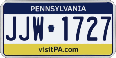 PA license plate JJW1727