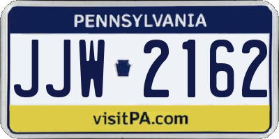 PA license plate JJW2162