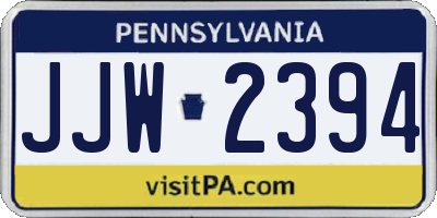 PA license plate JJW2394