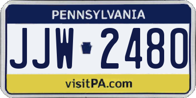 PA license plate JJW2480