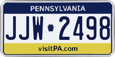 PA license plate JJW2498