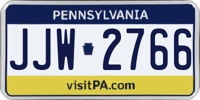 PA license plate JJW2766