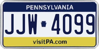 PA license plate JJW4099