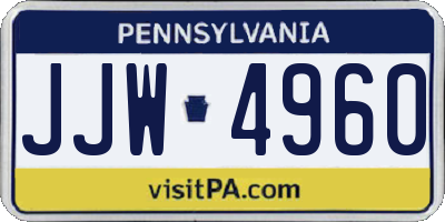 PA license plate JJW4960