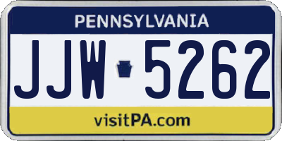 PA license plate JJW5262