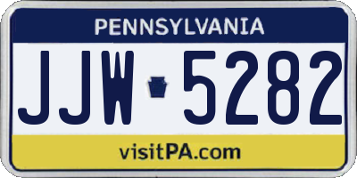 PA license plate JJW5282