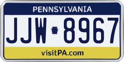 PA license plate JJW8967