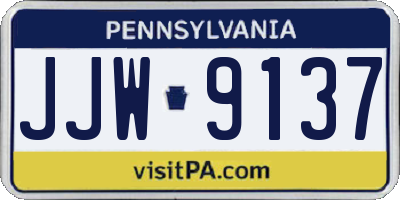 PA license plate JJW9137