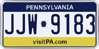 PA license plate JJW9183