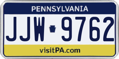 PA license plate JJW9762