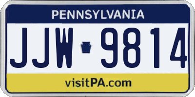 PA license plate JJW9814