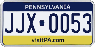 PA license plate JJX0053