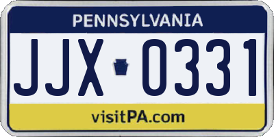 PA license plate JJX0331