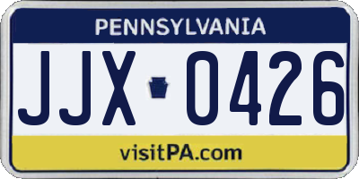 PA license plate JJX0426