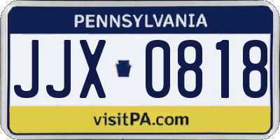 PA license plate JJX0818