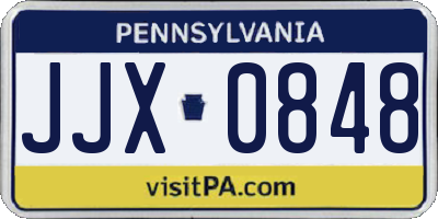 PA license plate JJX0848
