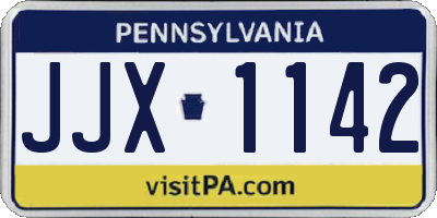 PA license plate JJX1142