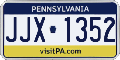 PA license plate JJX1352