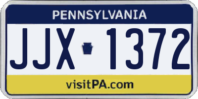PA license plate JJX1372