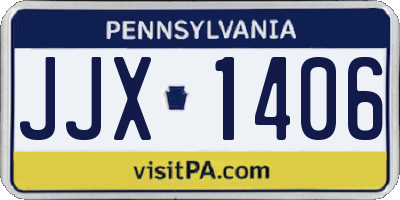 PA license plate JJX1406