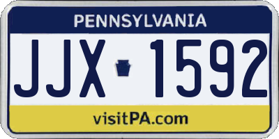 PA license plate JJX1592