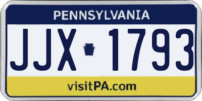 PA license plate JJX1793