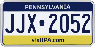 PA license plate JJX2052